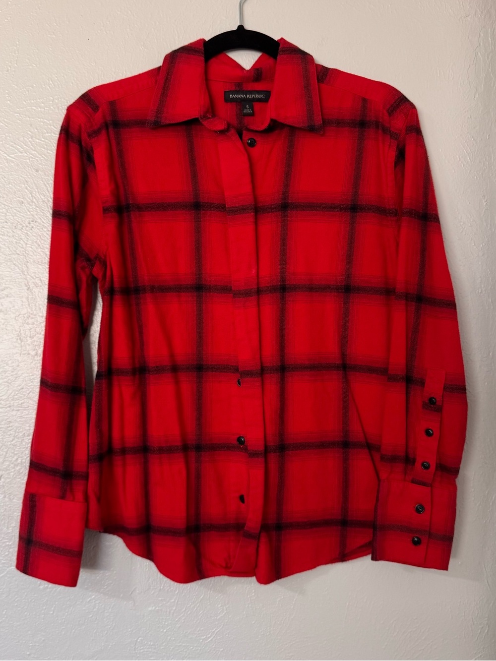 Banana Republic Red and Black Flannel Shirt
